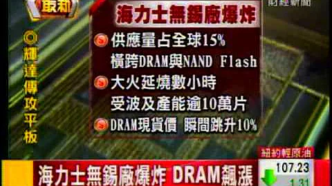 海力士無錫廠爆炸 DRAM飆漲 - 天天要聞