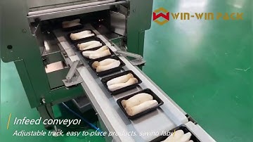 WIN-WIN PACK Weigh-Wrap-Label System for mushroom/Food tray packing machine with Stretch Cling film