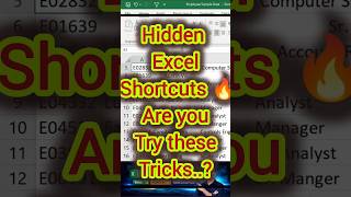 Hidden Excel Shortcuts That Save Hours ⏱️| #Excel Keyboard Tricks Every Office User Needs 🚀|#Shorts