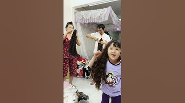 Ba bà cháu ngoặm tóc giả xù đũa dài #tocngoam