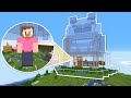 Building A Glass Castle In The Sky on Minecraft+ SMP!