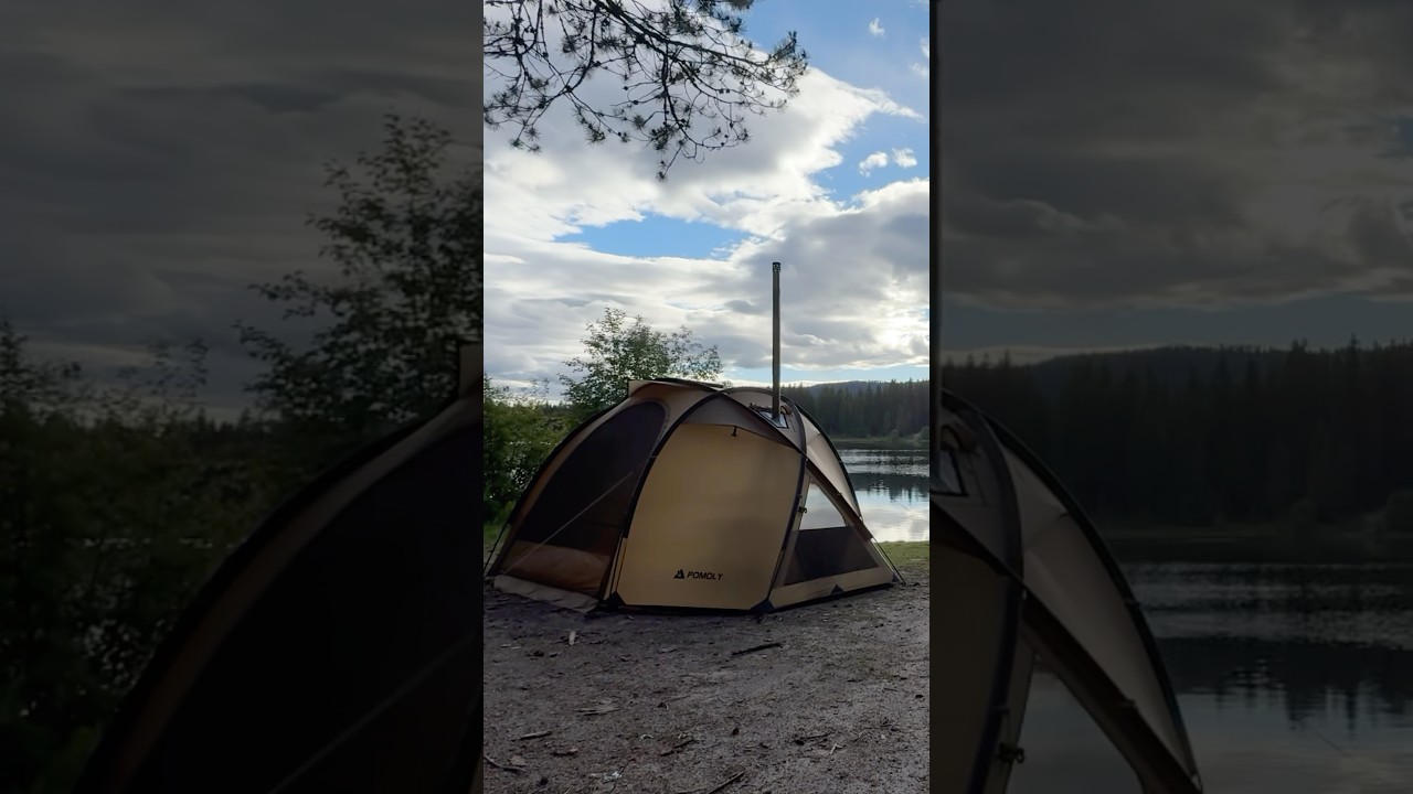 Hot tent camping in June #baumoutdoors #camping #hottent