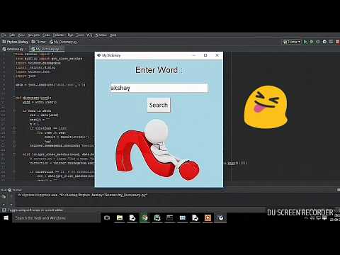 . Dictionary | Windows App | Using Python |