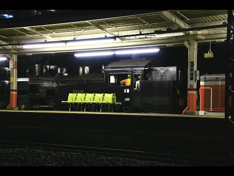 深夜の歴史的瞬間!?…元真岡鉄道【C11-325】東武鉄道へ甲種輸送［栗橋駅］JR貨物DE10が初入線♪｛広角レンズVer}