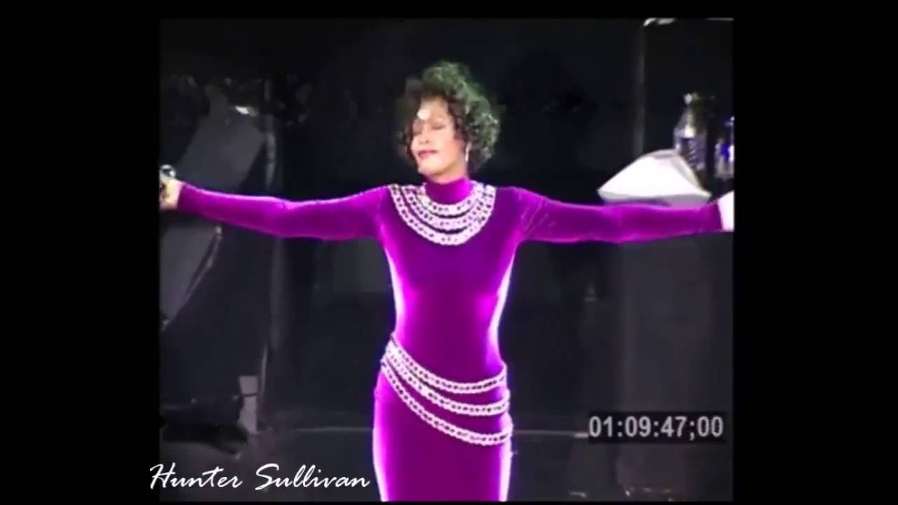 whitney houston purple dress Whitney Houston