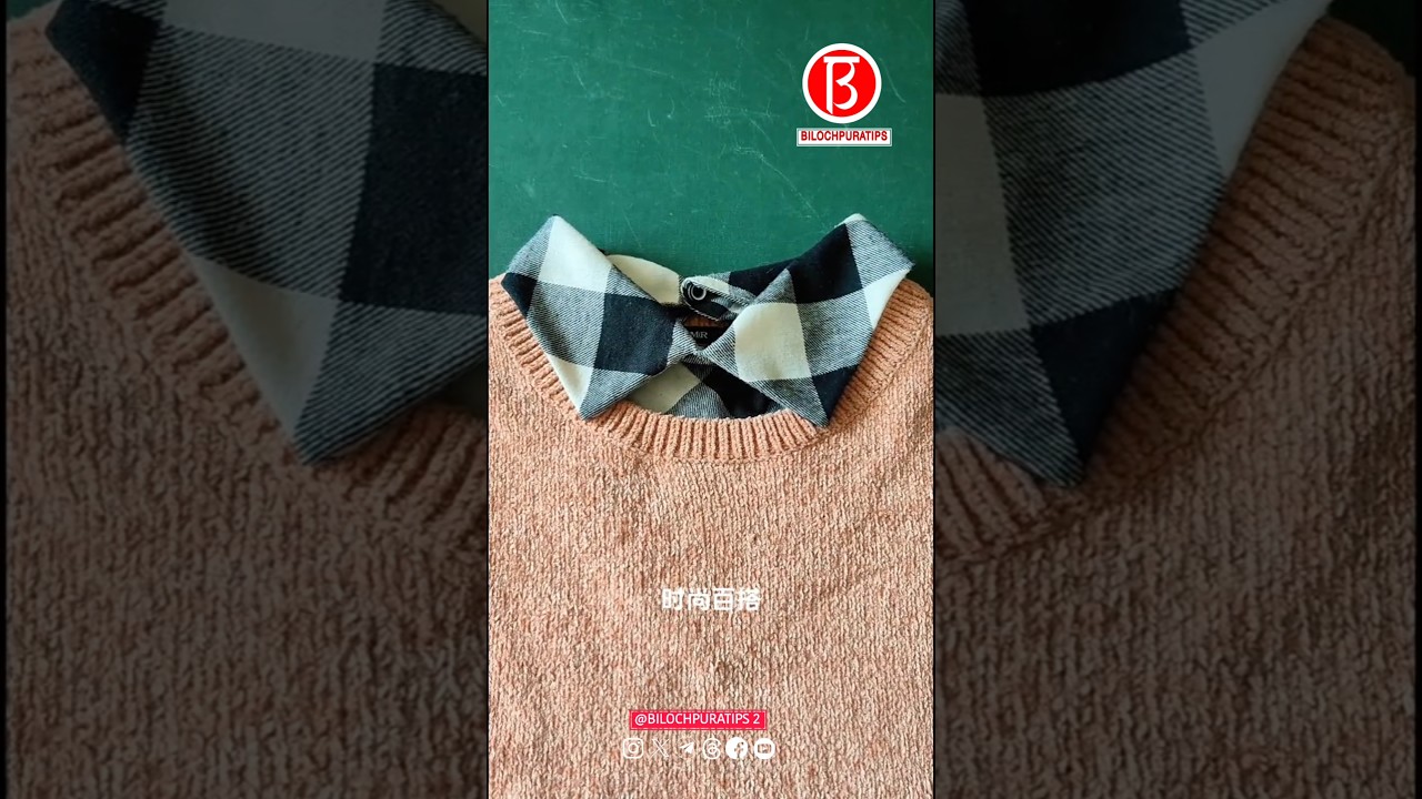 How to make fake collar Add a fake collar to a low-necked sweater