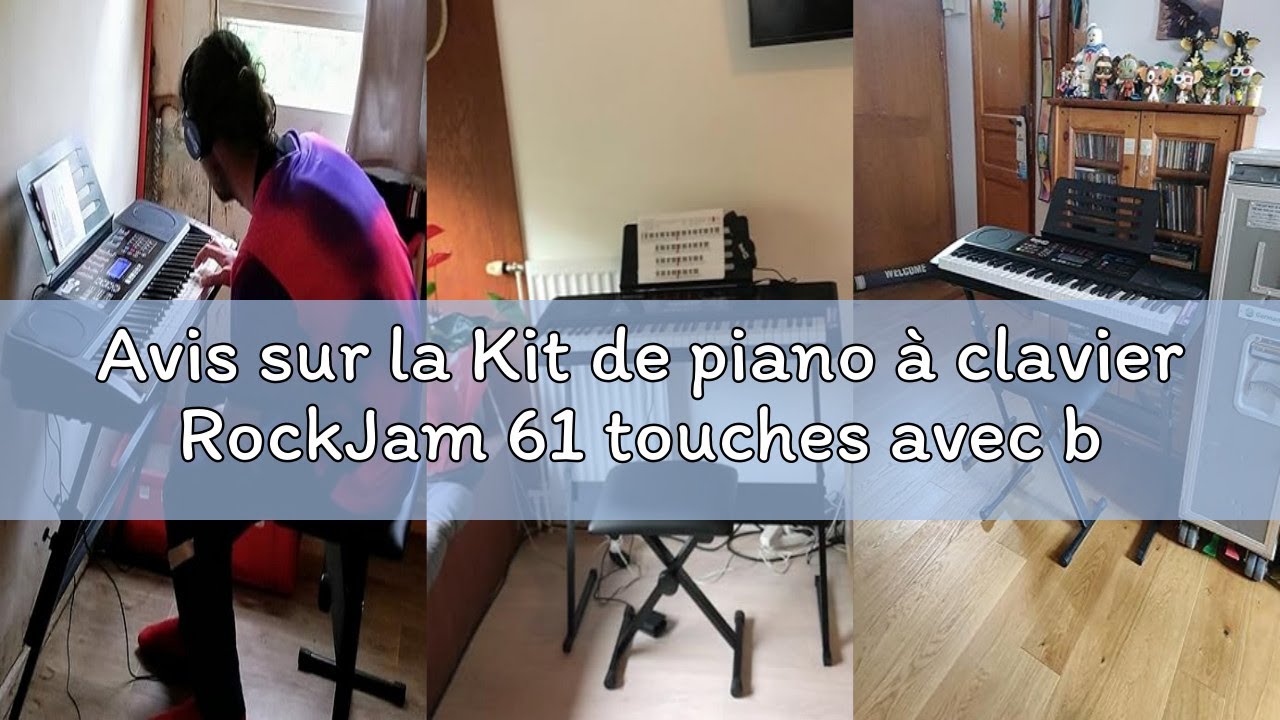 Avis sur la Kit de piano à clavier RockJam 61 touches avec banc, tabouret, pédale de sustain, casque