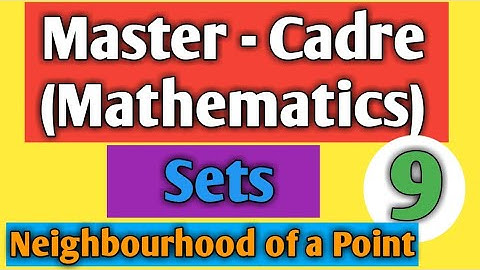 Neighbourhood of a point for master cadre by Kk paathshala