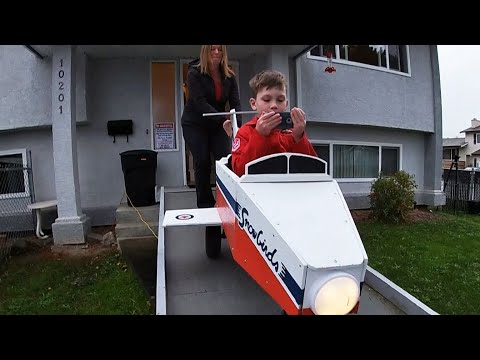 Dad builds Snowbird jet Halloween costume for son with special needs