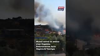 Μεγάλη φωτιά στο Λαύριο – Εκκενώνονται οι περιοχές Αγία Μαρίνα και Τσονίμα