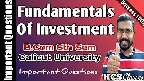 Fundamentals Of Investment|Important Questions|Calicut University Bcom 6th Semester