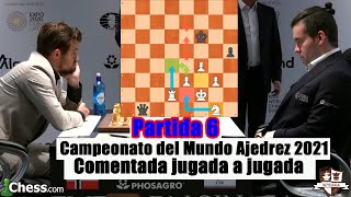 Magnus Carlsen vs Ian Nepomniachtchi || CAMPEONATO del MUNDO de AJEDREZ 2021! (Partida 6)
