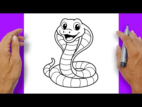 🐍 Como Desenhar uma Cobra (Cobra) Passo a Passo ✏️ | Desenho FÁCIL e Realista