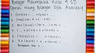 Matematika Kelas 4 SD - Operasi Hitung Bilangan Sifat Asosiatif Pengelompokan