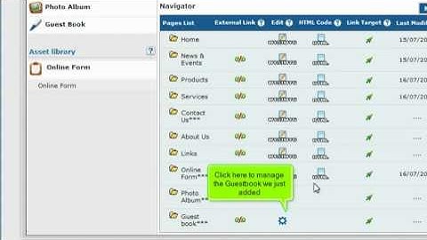 RvSiteBuilder 4 Creating Guest Book