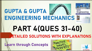 Engineering Mechanics|Gupta & Gupta|Learn through Concepts|Detailed Explanations|Part-04|Q 31-40