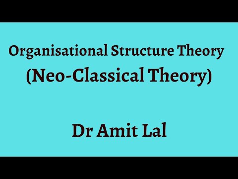 Neo classical Theory of Organisational Structure | Organisation Theories (Part 2)