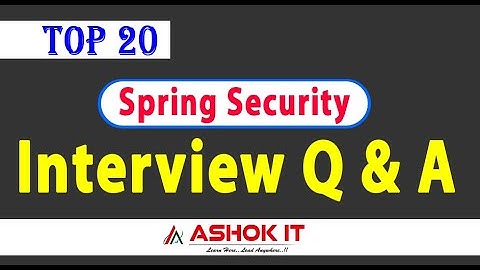 Spring Security Interview Questions & Answers