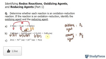 ⚗️ Identifying Redox Reactions, Oxidizing Agents, and Reducing Agents (Part 1)