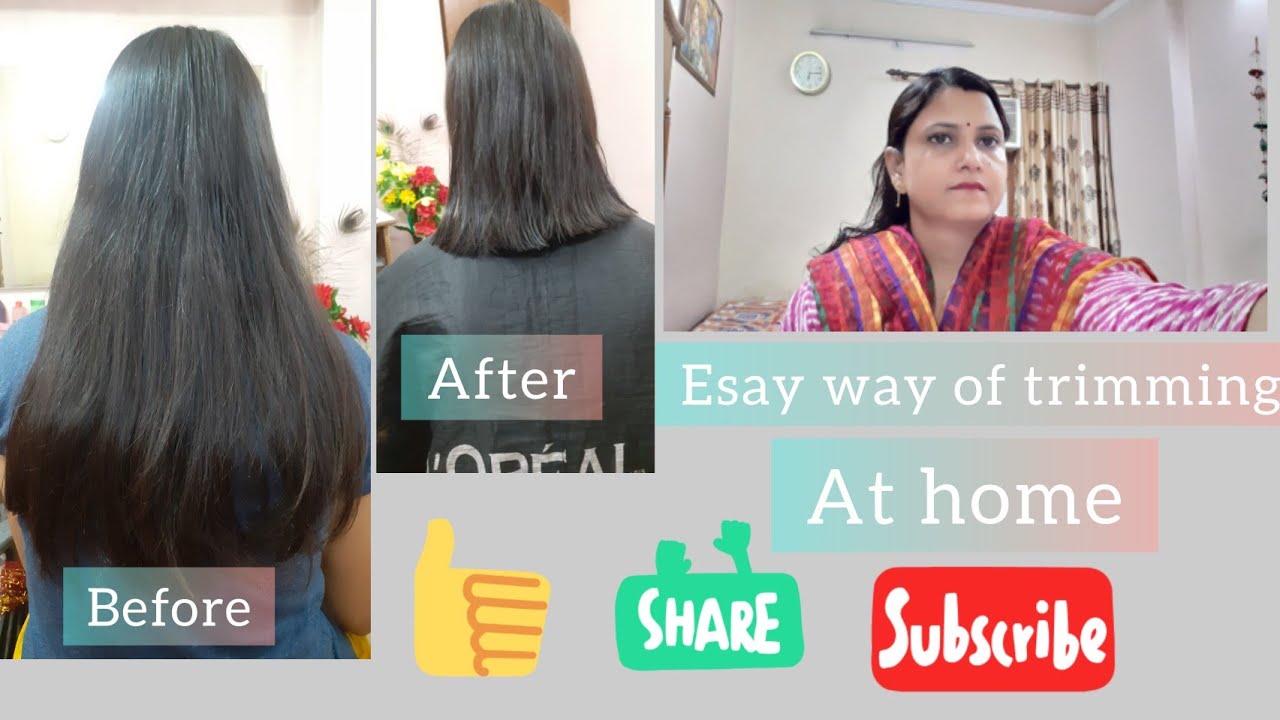 Easy way of hear trimming Straight hair cuttinghair cutting hack