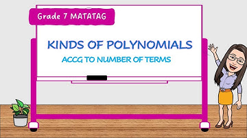 KINDS OF POLYNOMIAL ACCORDING TO NUMBER OF TERMS -GRADE 7 MATATAG QUARTER 4