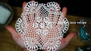 Knitting while looking at the pattern: Mini Doily 