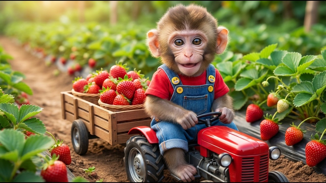 😍🍓 Strawberry Harvest So Sweet?! Monkey NaNa’s Tastiest Farm Day Ever! 🐒🚜🏡