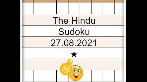 The Hindu Sudoku 1 Star Step by Step Solution | 27.08.2021 | Difficulty Level ★