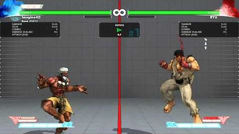 Ryu Proximity Block OS V-Skill against Dhalsim
