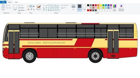 How to draw KSRTC Bus in computer using Ms Paint | Kerala Bus drawing Tutorial.