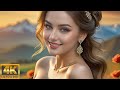 4k ai girl lookbook  sophias sunset serenade with wildflowers in the valley