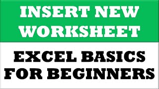 How to insert new worksheet in Excel 2016 | Excel Basics