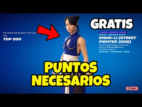 *GRATIS* CUÁNTOS PUNTOS SE NECESITA PARA CONSEGUIR LA SKIN DE CHUN LI GRATIS EN FORTNITE!?
