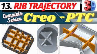 Trajectory Rib In Creo || How to use trajectory rib in creo || Rib in creo || 13