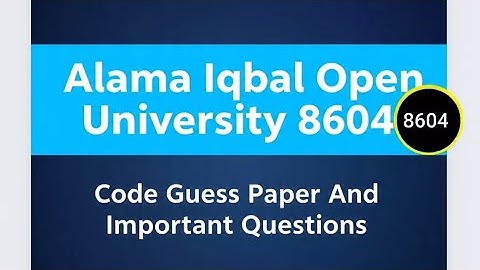 Aiou 8604 Guess Paper| Aiou 8604 Code Important Questions| Aiou 8604 Code Guess Paper 2025|Aiou 8604