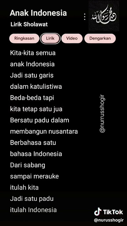 lirik lagu nusantara versi sholawat