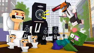 Monster School : SKIBIDI TOILET AND CHAINSAW MAN STORY | PART 1 - Minecraft Animation