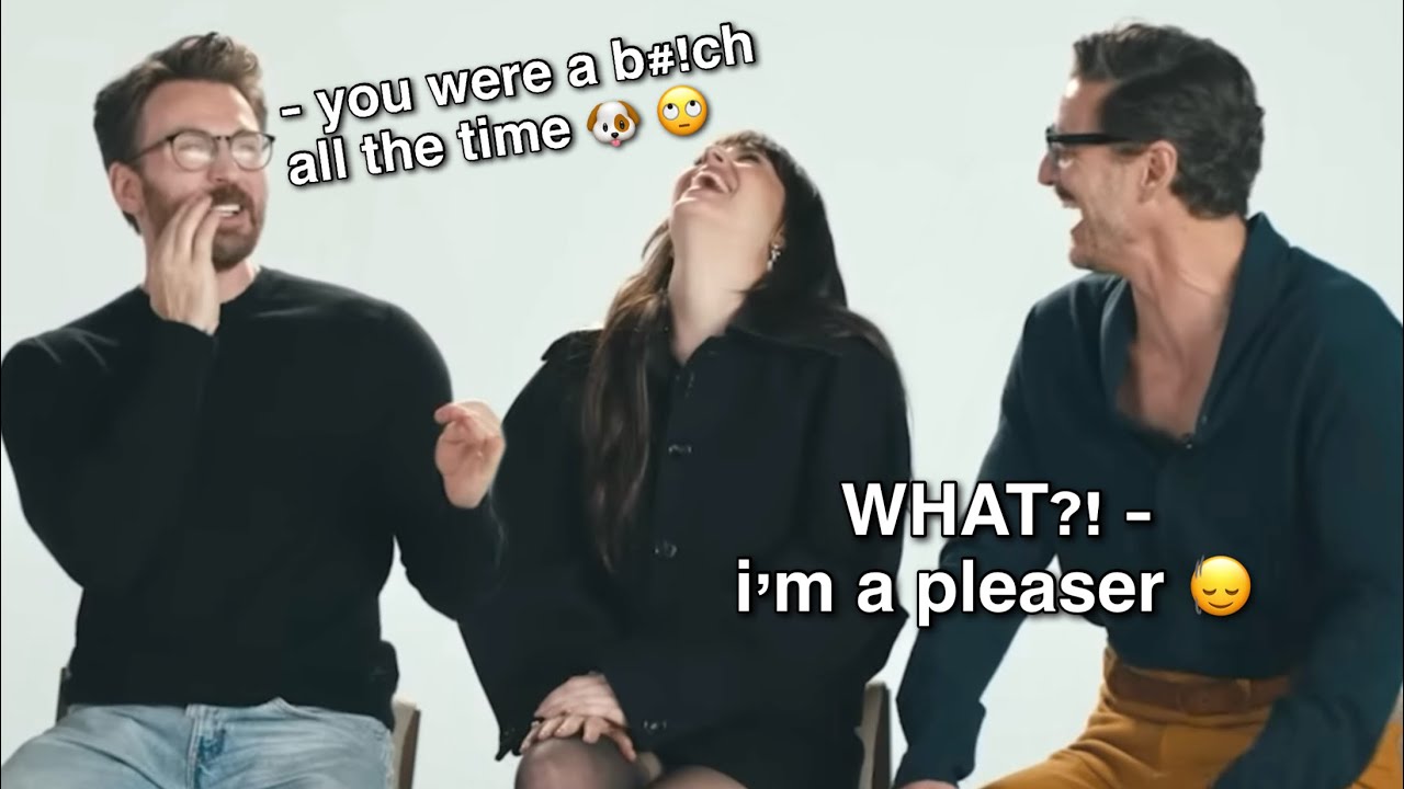 chris, dakota & pedro serving sass and chaos (aka the perfect trio) 🙂‍↕️🫵🏼