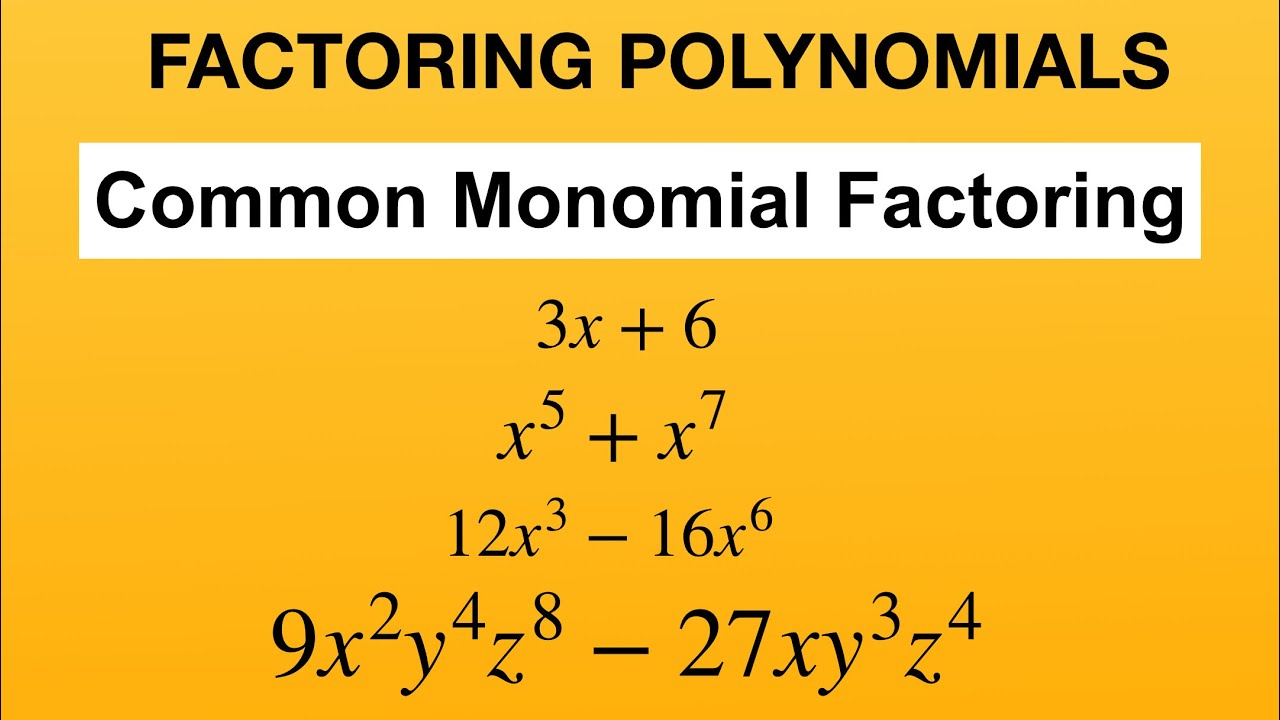Common Monomial Factor Worksheets With Answers