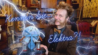 Der Doktor liest "Kennen Sie Elektra?" Werbeblatt Staubsauger 1930er Dr. Wolfs Wunderkammer Museum