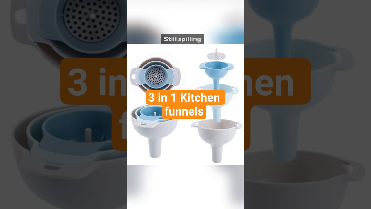 3-in-1 Kitchen Funnel Set 🍶 | Spill-Free Pouring for Liquids, Powders & More 