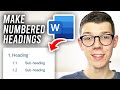 How To Make Numbered Headings & Sub Headings In Word - Full Guide