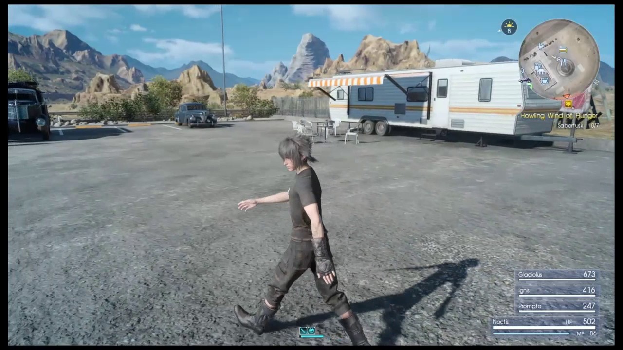 Final Fantasy 15 (PS4) Getting my car back,meeting a dog + battles