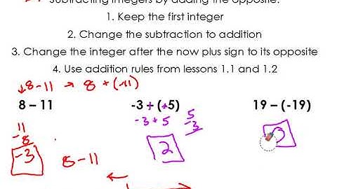 1.3 (Part 2) Subtracting Integers