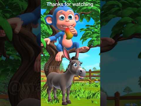 monkey and gadha #ai #3danimation #cartoon #animation #funnycartoon #trending