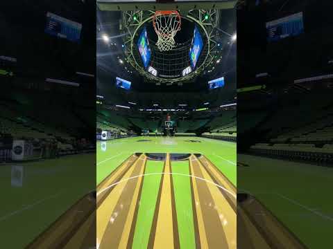 Take a look at the Timberwolves' vibrant NBA Cup court! 🟢