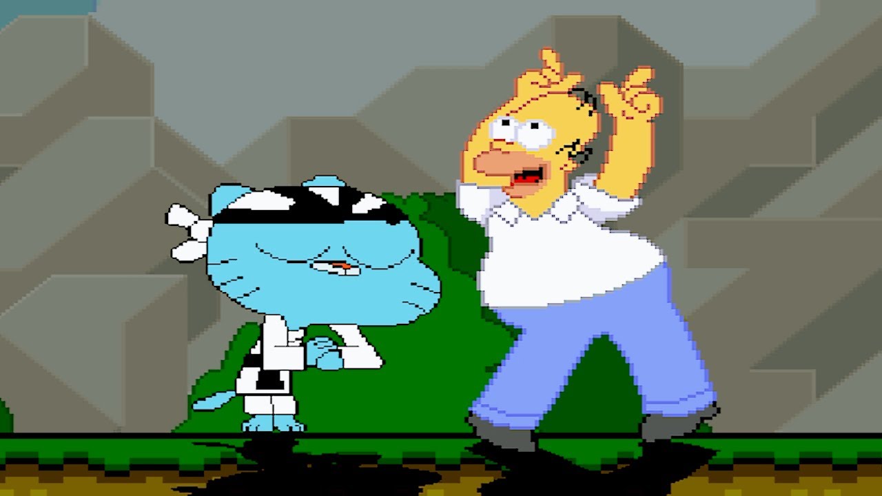 TEAM GUMBALL AND HOMER SIMPSON BATTLE WITH MUGENS IN SURVIVAL MODE