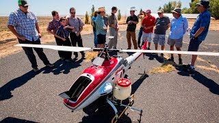 Ag drone demonstrations of the Yamaha RMax and AgBot