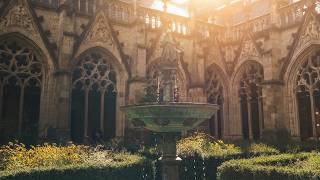 Rustgevende mystieke sfeer in Kloostertuin van de Domkerk ,Utrecht Wo. 16 Sept. 2026