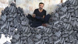 Amazing Technique of Old Plastic Recycle Motorcycle Footrest Rubber Making